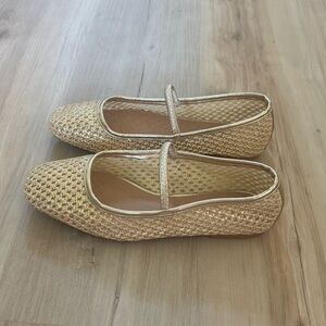 Elegant Gold Mary Jane Flats